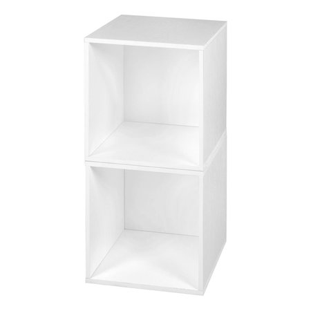 NICHE Cubo Storage Set with 2 Cubes, White Wood Grain PC2PKWH